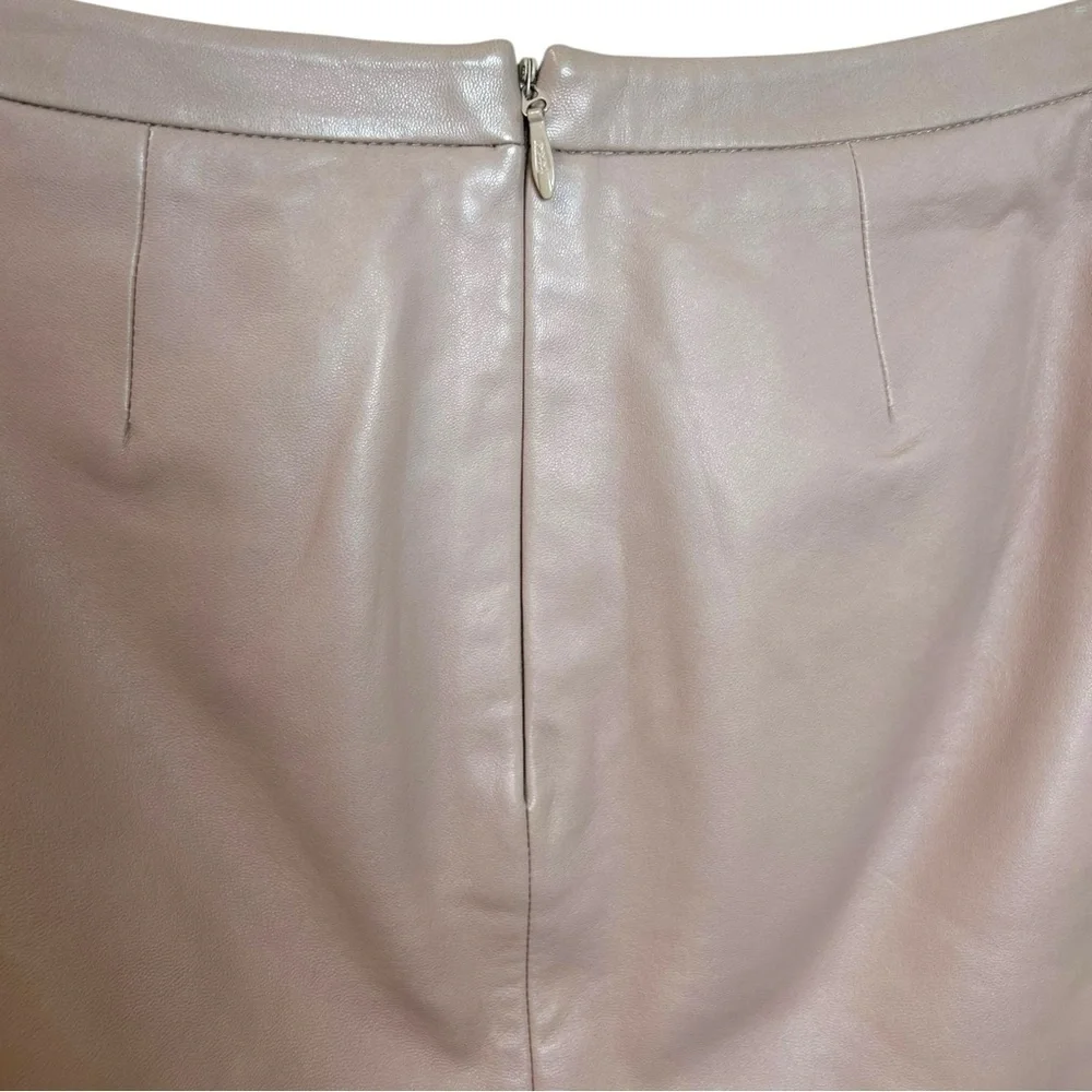 Michelle Mason, Women’s Lambskin Leather Asymmetric Mini Skirt Blush Pink Size 0